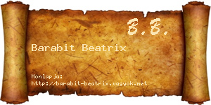 Barabit Beatrix névjegykártya